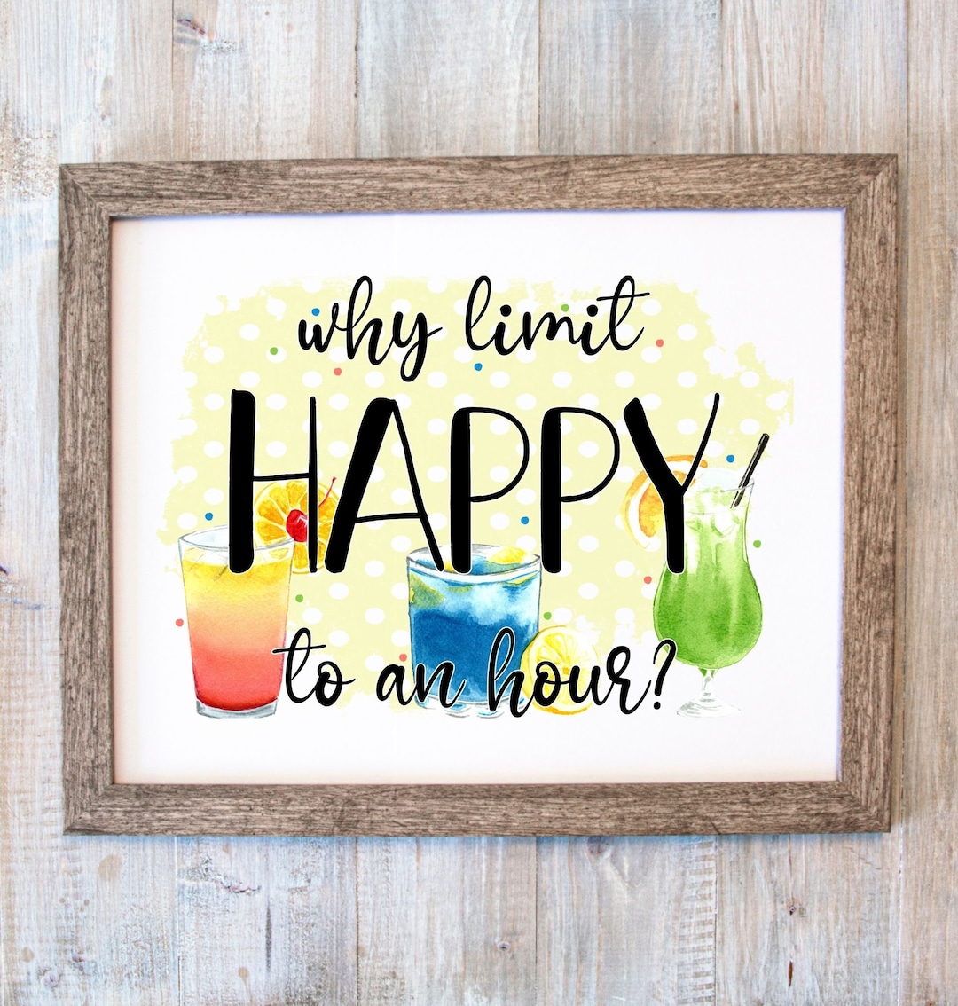 Happy Hour Printable, Happy Hour Print, Bar Sign Sublimation, Happy