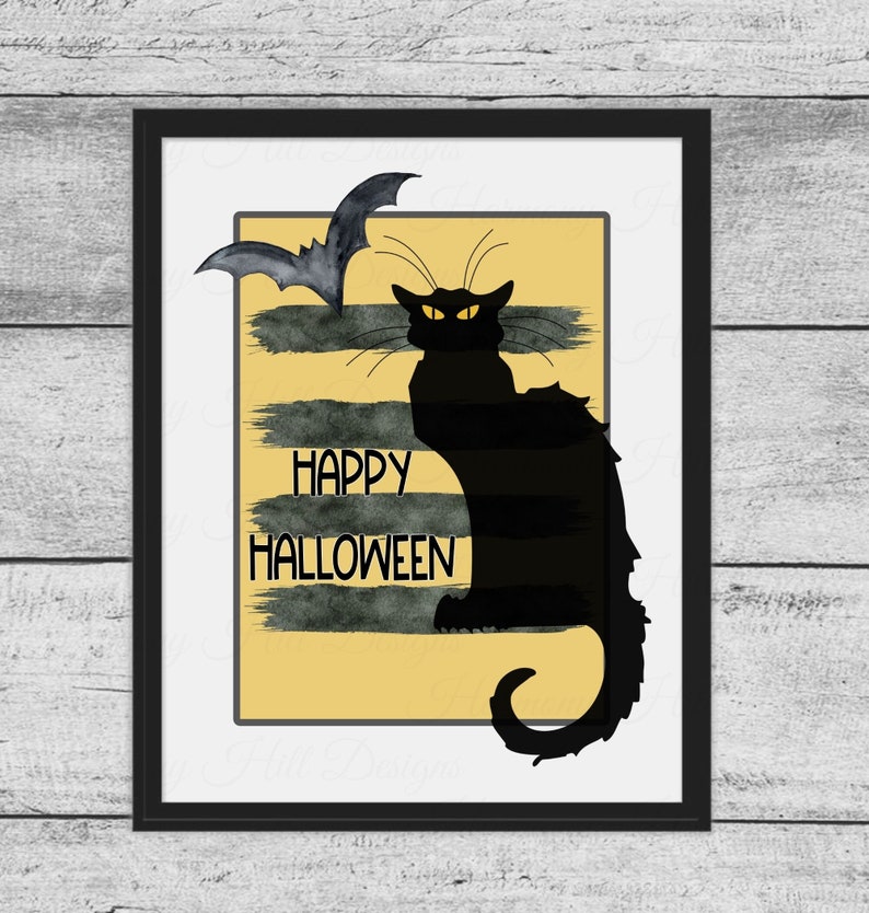 Halloween Cat Printable Halloween Cat Design Halloween Cat - Etsy