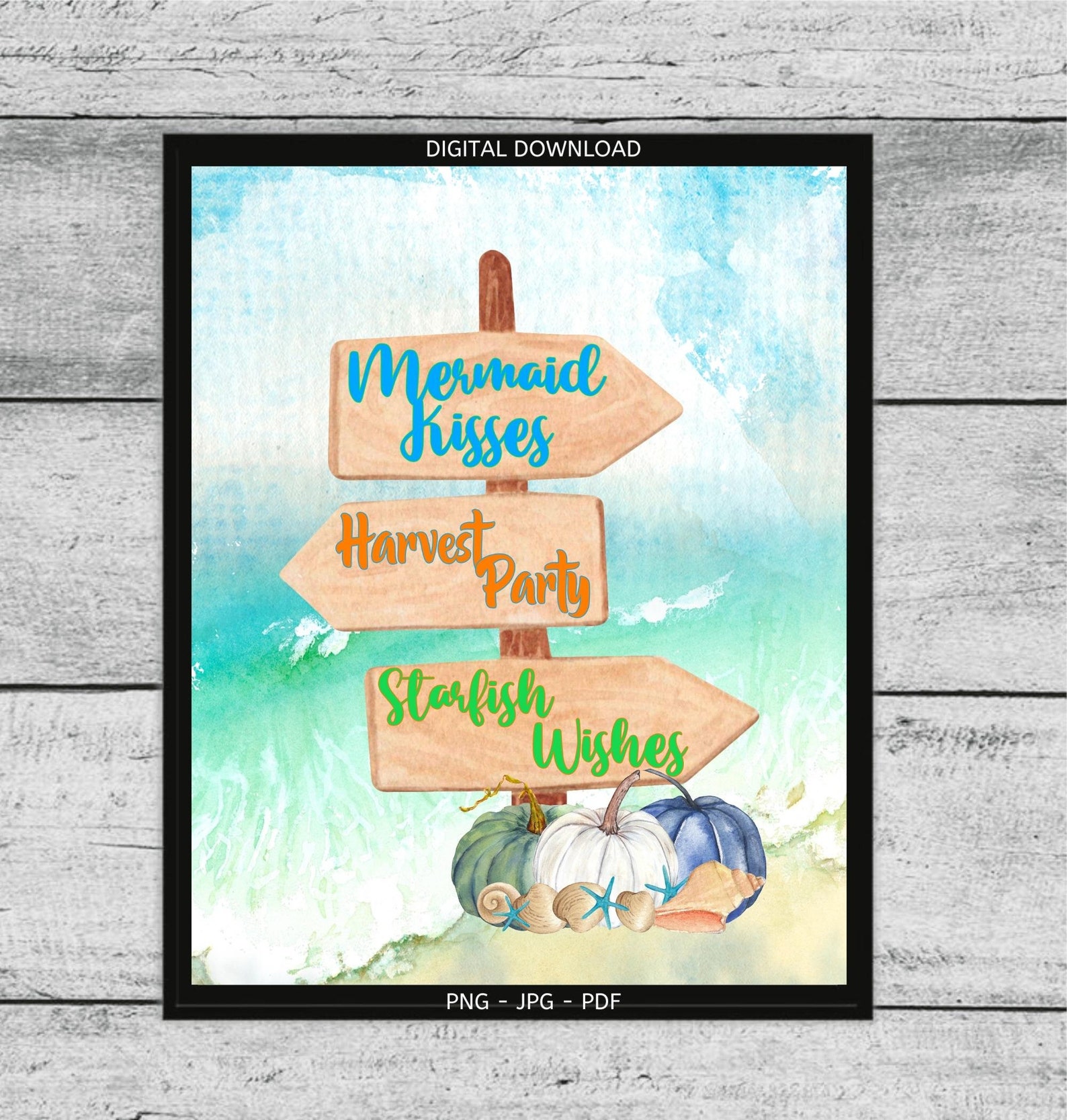 Fall Beach Decor Printable Beach Wall Art Coastal Wall Art Etsy