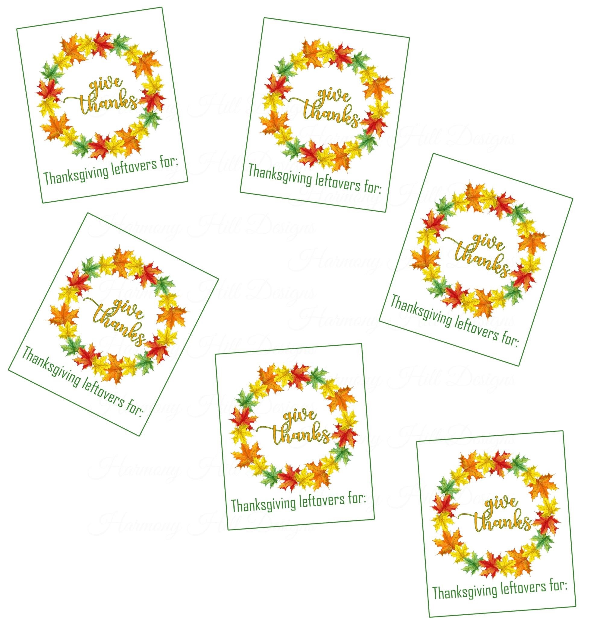 Thanksgiving Leftovers Labels Printable Thanksgiving Tags - Etsy