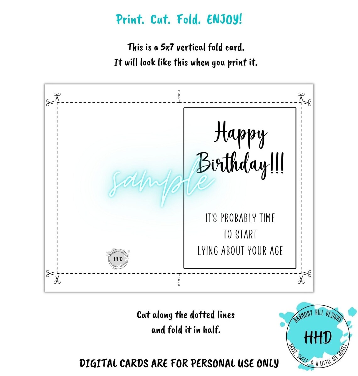 Funny Birthday Card, Printable Card, Getting Old Birthday Card, Card ...
