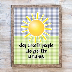 Sunshine Printable Sunshine Print Sun Wall Art Stay Close - Etsy