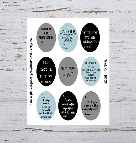 Funny Gift Tags Printable Gift Tags Ready to Print Tag Gift | Etsy