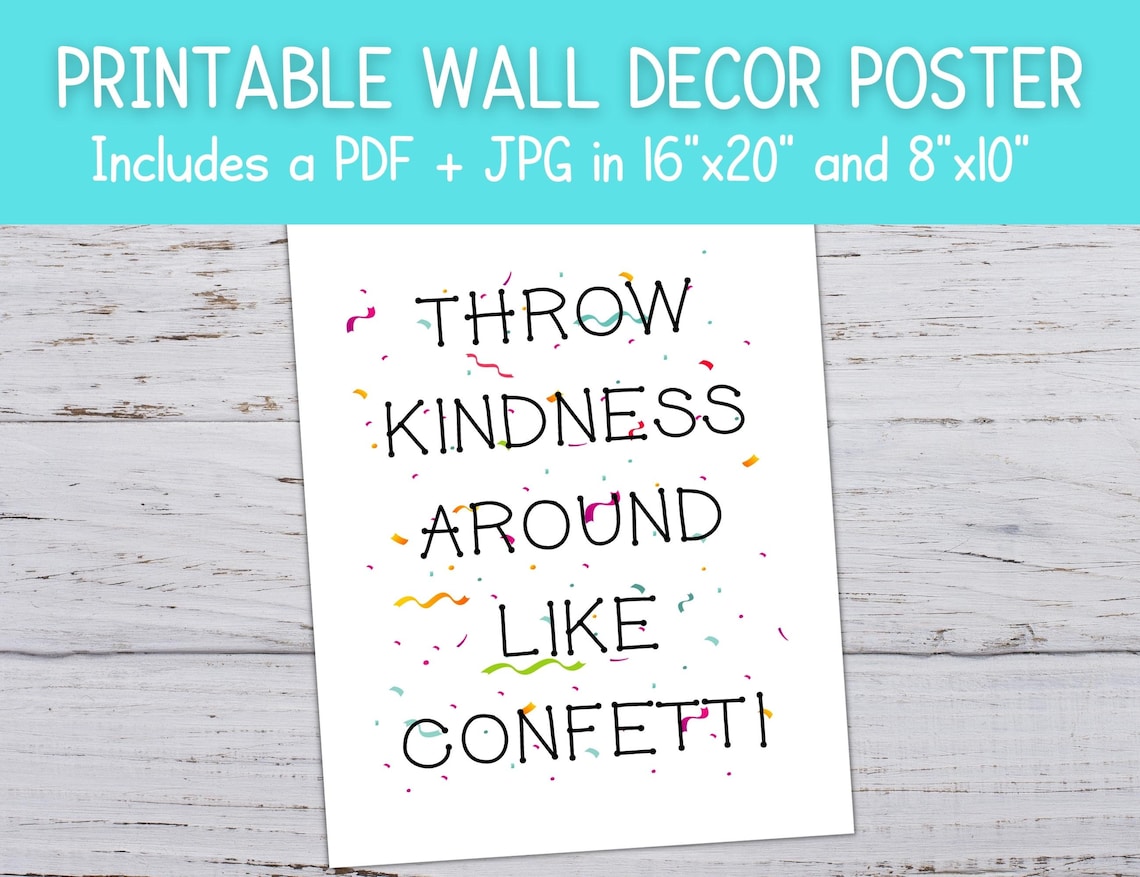 Classroom Decor Elementary, Classroom Printable Decor, Throw Kindness ...