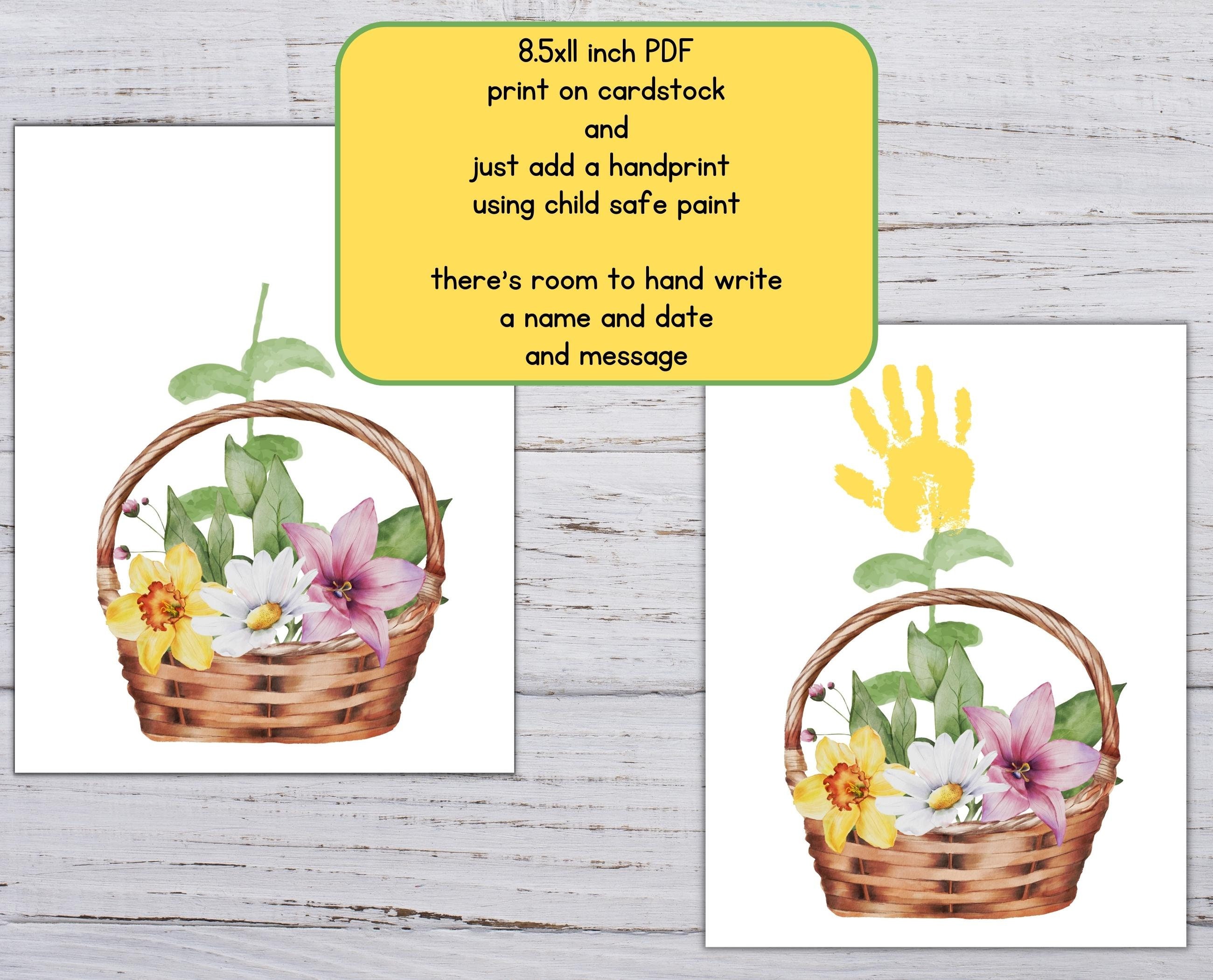 Mothers Day Handprint Printable, Printable Mothers Day Card, Mothers ...