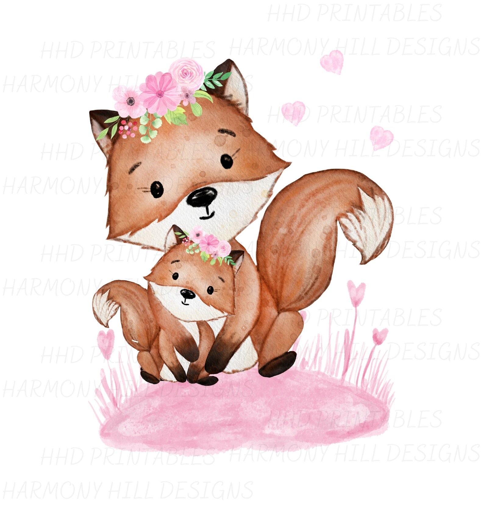 Fox Nursery Printable, Mom and Baby Fox, Fox Nursery Print, Fox Wall ...