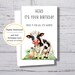 Cow Birthday Card, Printable Cow Birthday Card, Herd It's Your Birthday ...