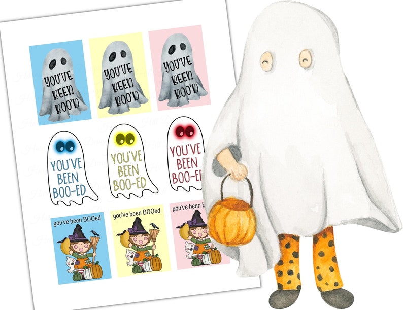 You've Been Booed Tags, Boo Gift Tag, Classroom Boo'd Tags, Halloween Ghost Boo Tags, You've Been Boo-ed Printable, Boo Cookie Labels, Ghost image 4