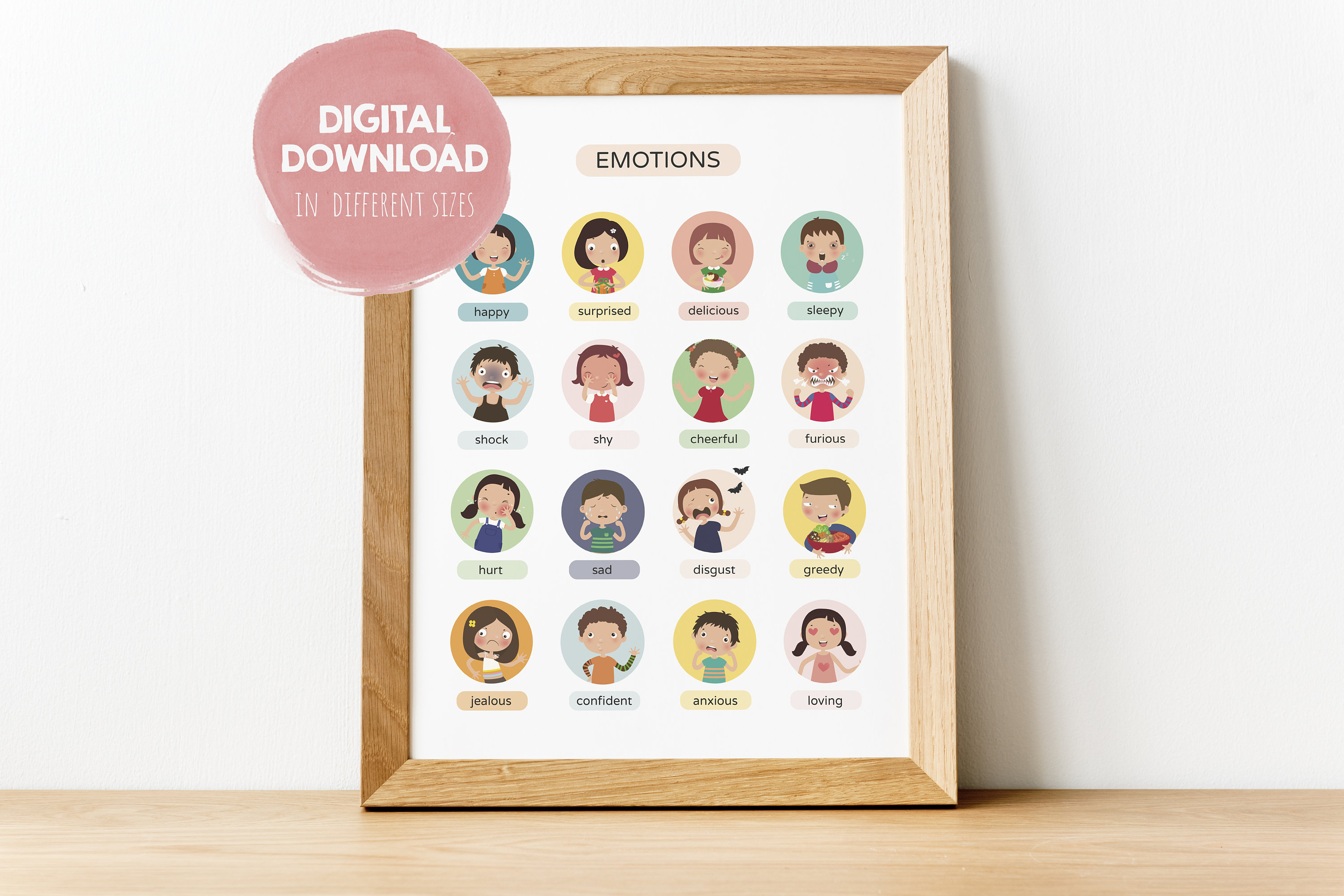 Emotions Poster - Montessori Feelings Chart - Feelings Print ...