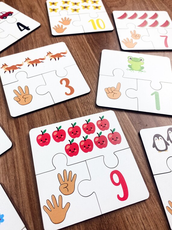 Number Wooden Puzzle Cards Number Wooden Puzzle Cards