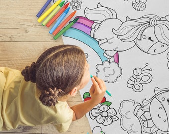 RIESEN Ausmalposter für Kinder oder Tischdecke | Tischdecke zum Ausmalen zum Ausmalen | Kinderarbeitsblätter