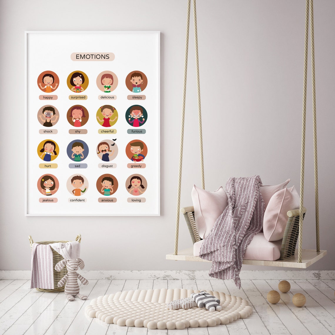 Emotions Poster - Montessori Feelings Chart - Feelings Print ...