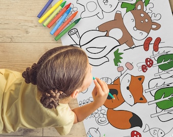 RIESEN Ausmalposter für Kinder oder Tischdecke | Tischdecke zum Ausmalen zum Ausmalen | Kinderarbeitsblätter