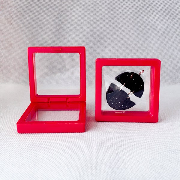 Transparent jewellery case, Floating frame storage box, Press on nails storage box, Fossils display box, Small clear display box