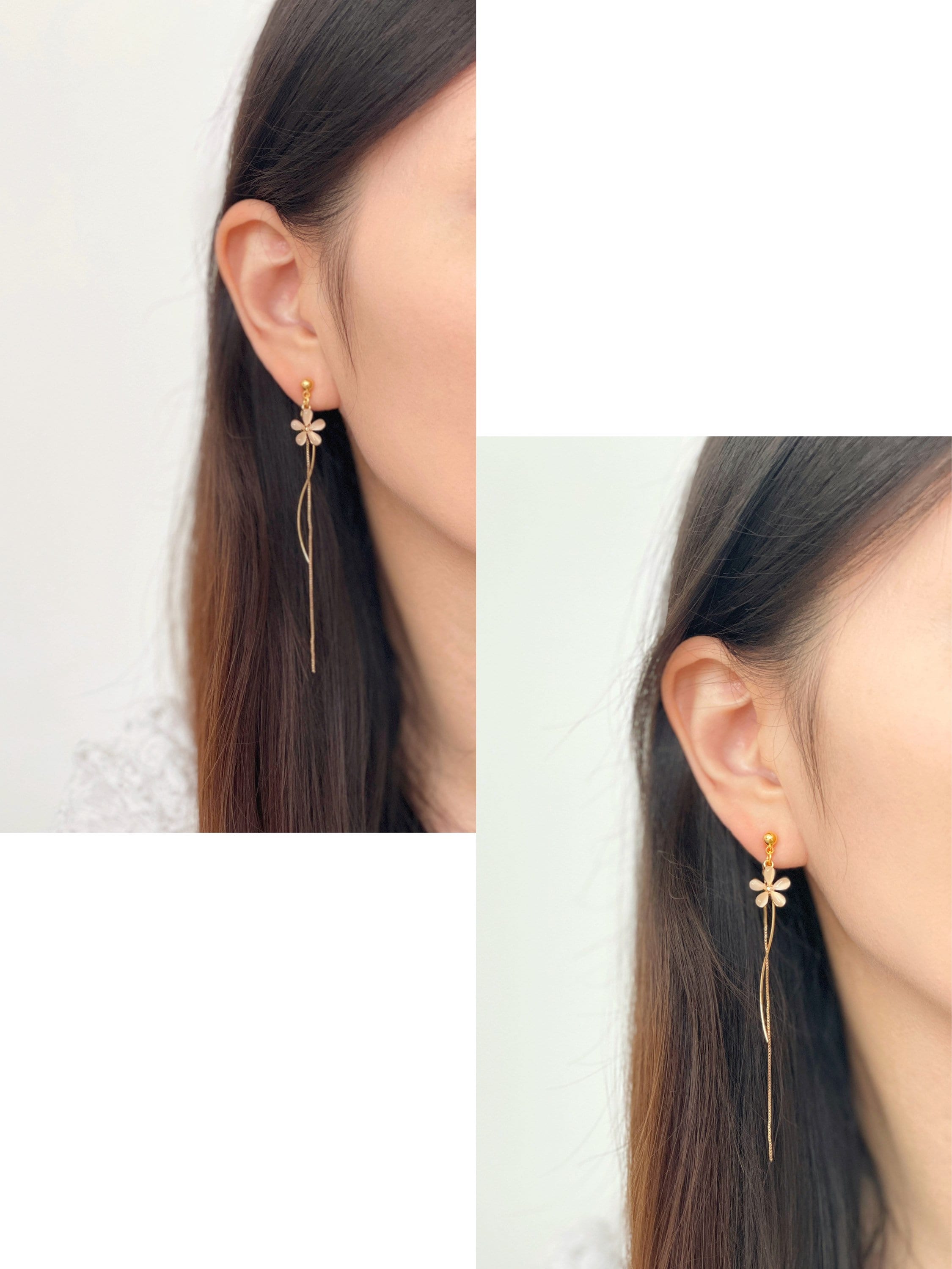 Gold Round Clip on Earrings Converters Stylish Look Like 