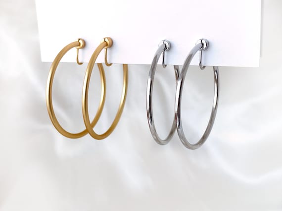 Long Thin Dangle Paper Clip Earrings 14K Yellow Gold
