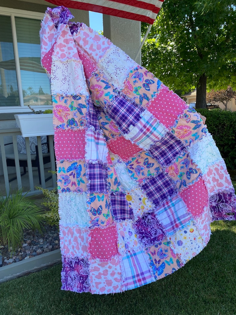 Planet Butterfly Cotton Rag Quilt Blanket Cow, Stars and Celestial ...