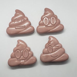 Poop Soap, Poop Emoji, 3D Poop Soap 3.5 oz, Set of 4