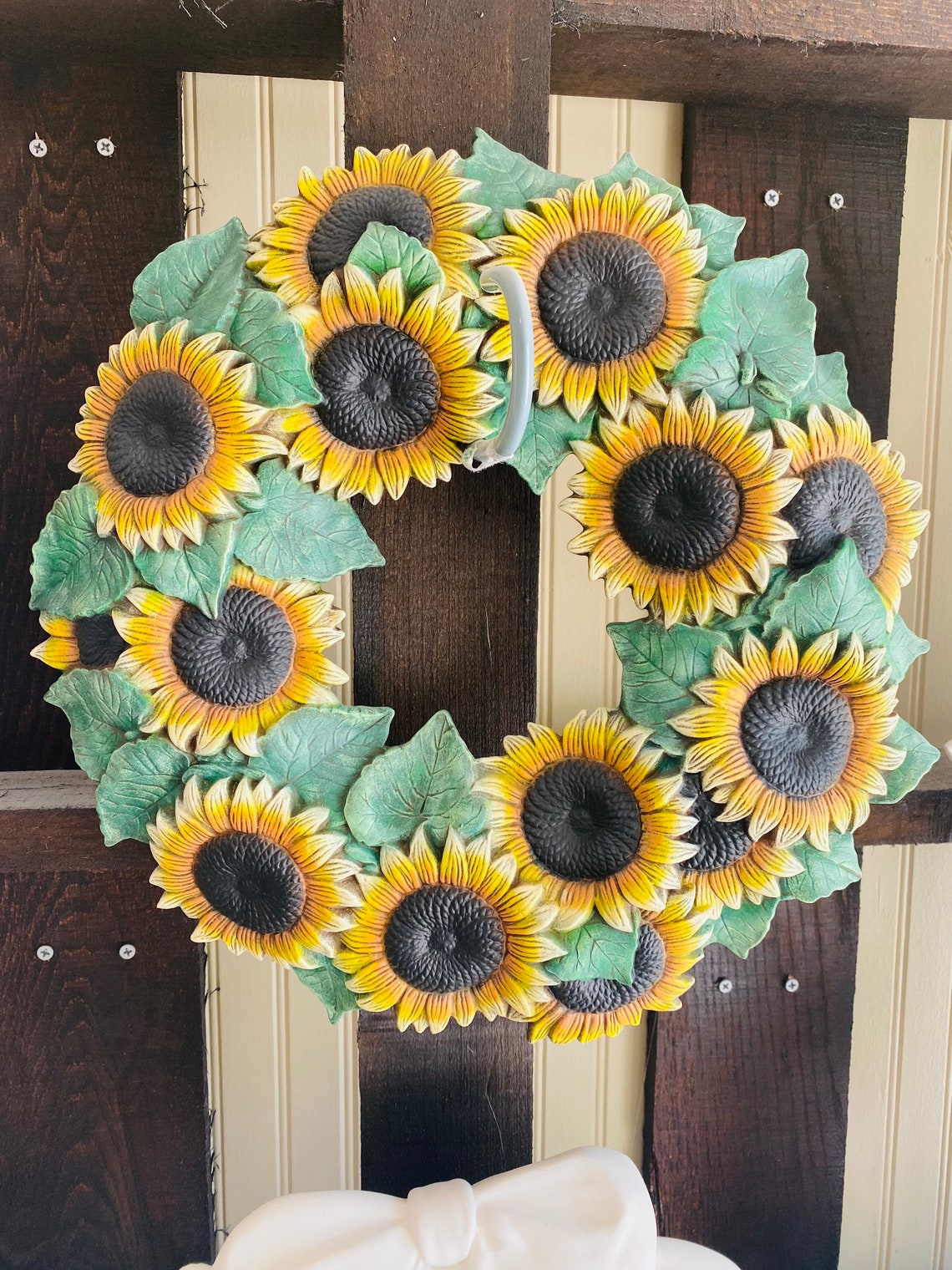 Ceramic Sunflower Wreath Ready to Paint Etsy UK