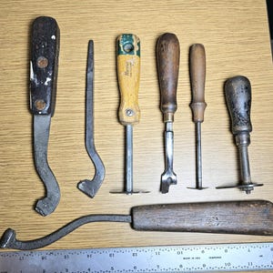 Lot 7 Unique Handmade Paint Hooks Boat Scrapers Original