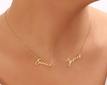 Double Name Necklace - Etsy