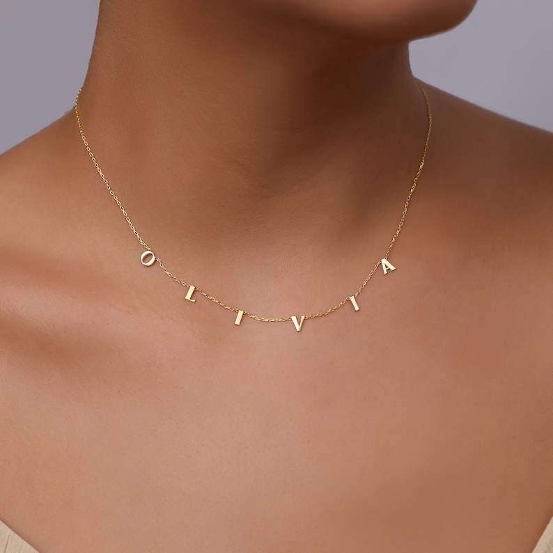 Handmade Custom Letter Necklace Dainty Name Necklace image 1