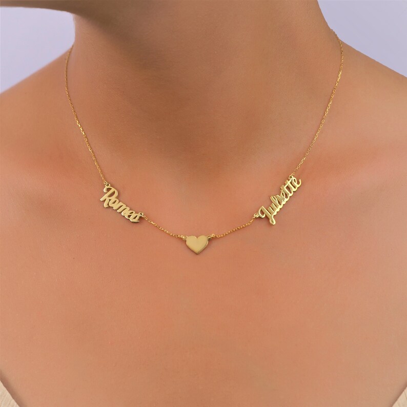 Handmade Gold Personalized Multiple Name NecklaceTwo Name Etsy
