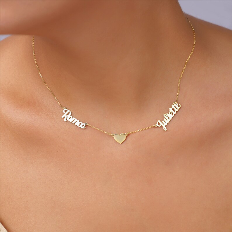 Handmade Gold Personalized Multiple Name NecklaceTwo Name Etsy