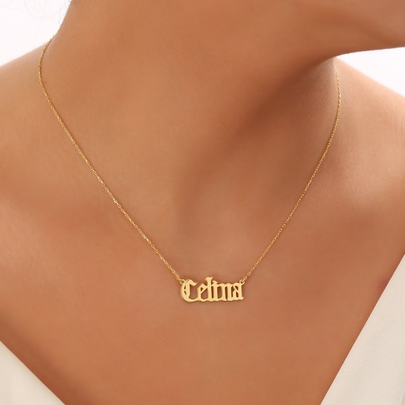Name Necklace-gothic Style 