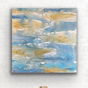 Gentle Walk Along the Shore: Original Abstract Painting image 1