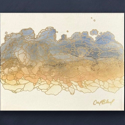 Calm shops of the Rocky Shore: Original Abstract Painting