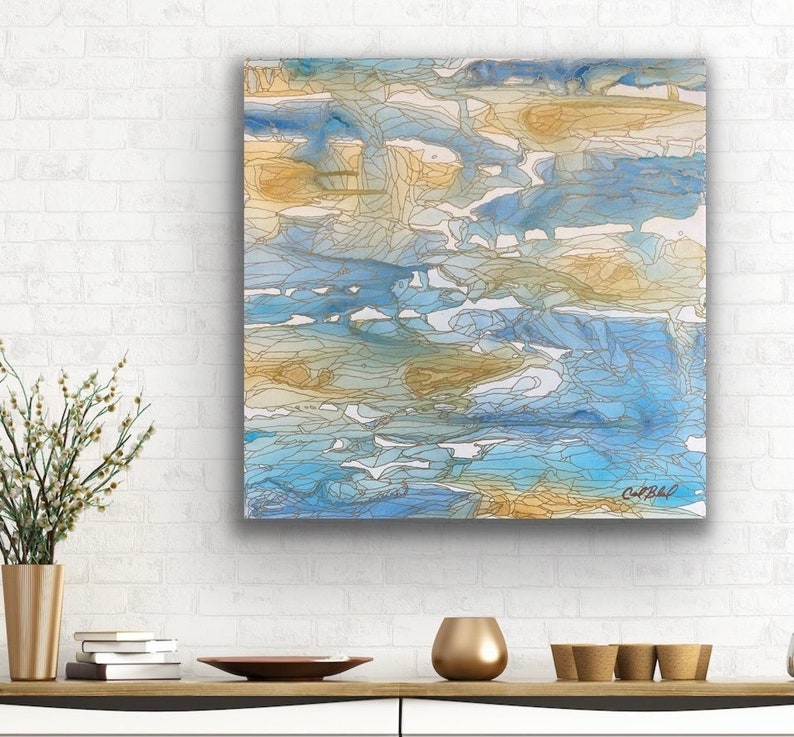 Gentle Walk Along the Shore: Original Abstract Painting image 1