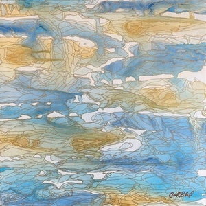 Gentle Walk Along the Shore: Original Abstract Painting image 2