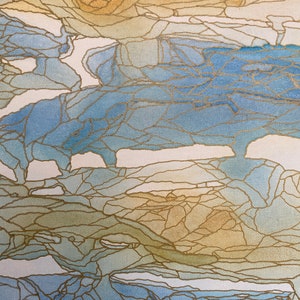 Gentle Walk Along the Shore: Original Abstract Painting image 4