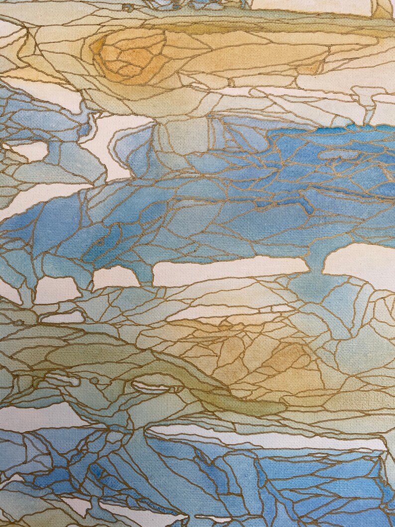 Gentle Walk Along the Shore: Original Abstract Painting image 4