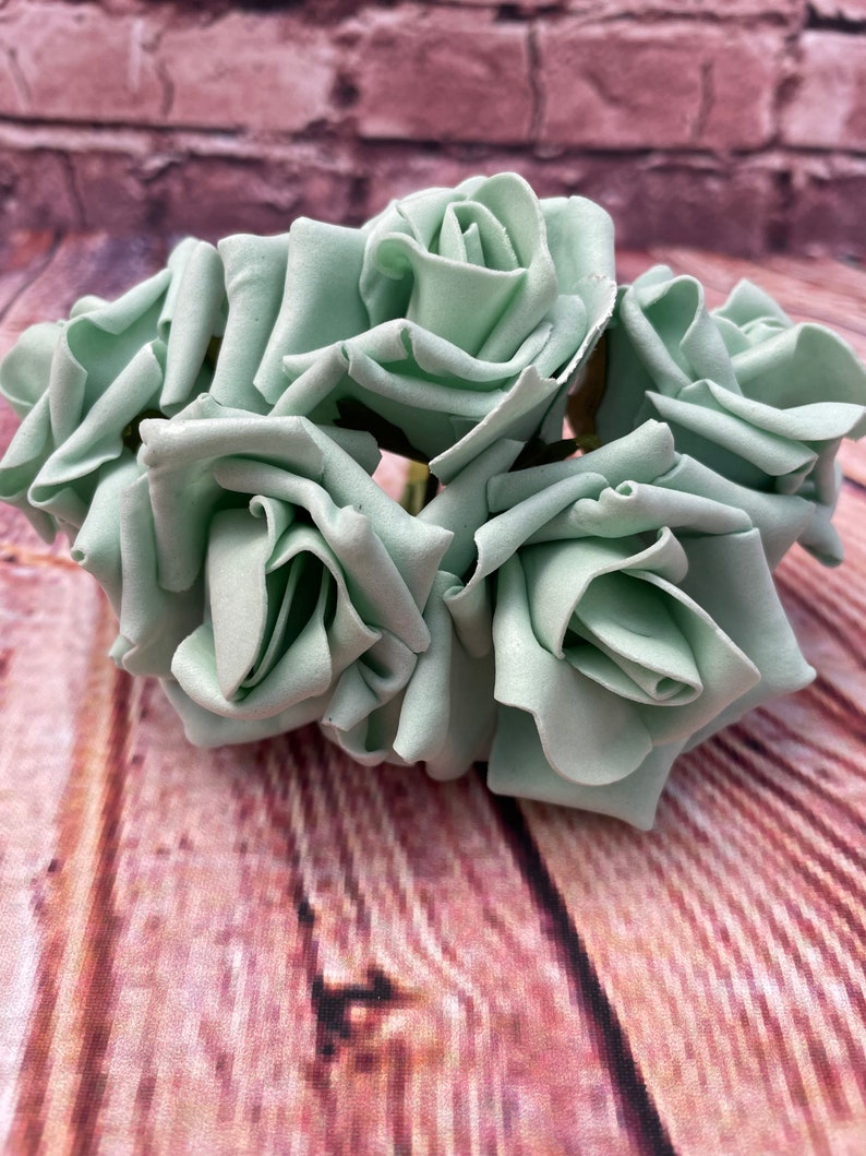 Wedding Cake Flower Topper FULL SET 3 PIECE Mint Green