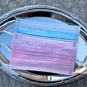 Baby Shower Face Masks Personalize Your Baby Name Gender - Etsy