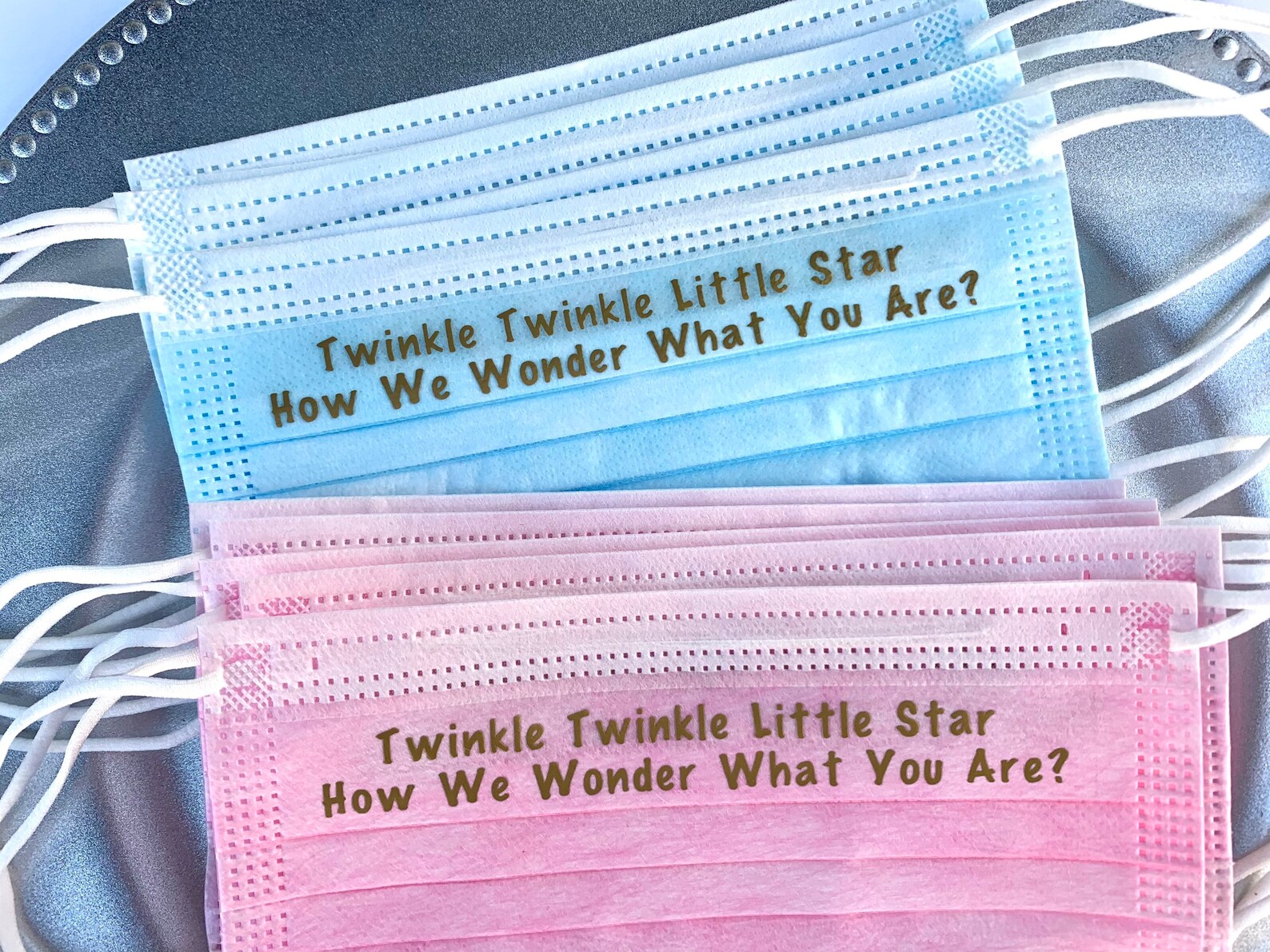 Baby Shower Face Masks Gender Reveal Masks Gender Reveal Etsy