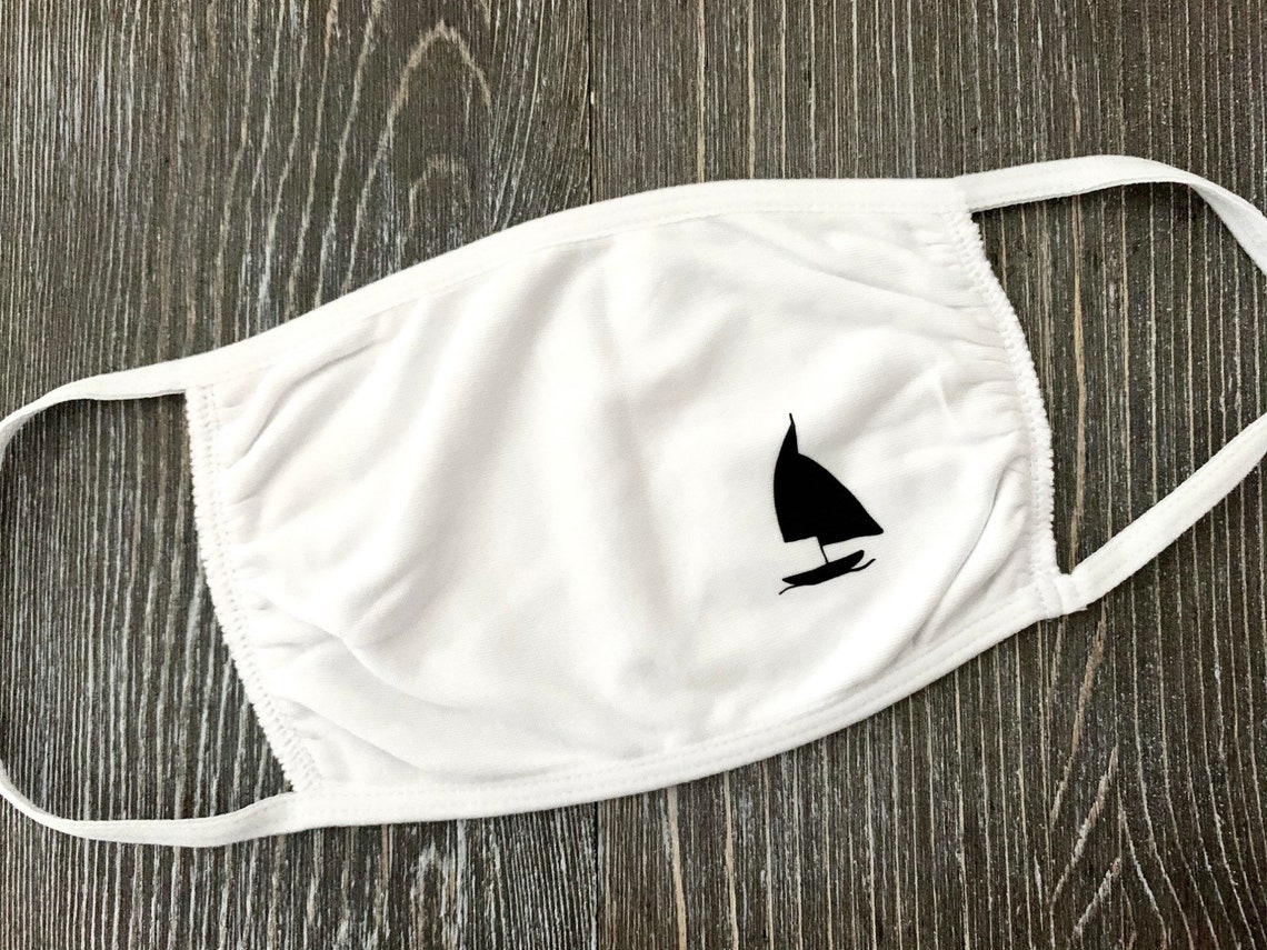 Sail Boat Face Mask / White Cotton Reusable Sail Boat Face Etsy