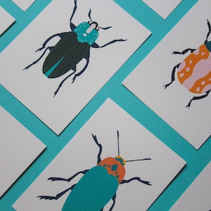 Mini-impressions Bold Beetle (A6) illustration d'insecte, impression audacieuse, carte postale, illustration, insecte, chambre d'enfant, chambre d'enfant, maison, salon, art mural, déco