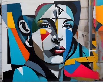 Nouvelle fille « Numéro un » Style Picasso, Style Banksy, affiche d'art mural, fête des mères