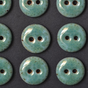 15 mm ceramic buttons Robin's Egg