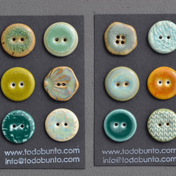 22-23 mm ceramic buttons green mix