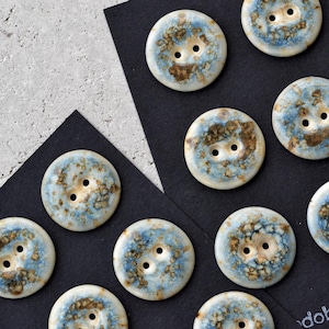 8 botones de porcelana de 22-23 mm color sal marina