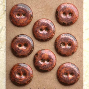 8pcs. 18 mm ceramic buttons ancient copper