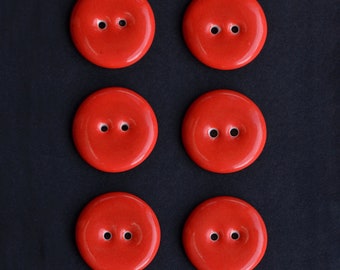 Pack de 6 botones de porcelana Muy Rojo