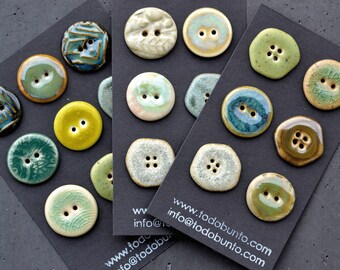 22-23 mm ceramic buttons Green Mix