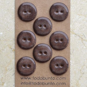 8pcs. 20 mm ceramic buttons smokey merlot