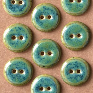 18 mm ceramic buttons blue/green