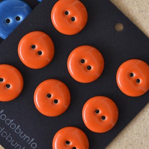 8 pezzi di bottoni in porcellana da 17-18 mm, colore arancione brillante